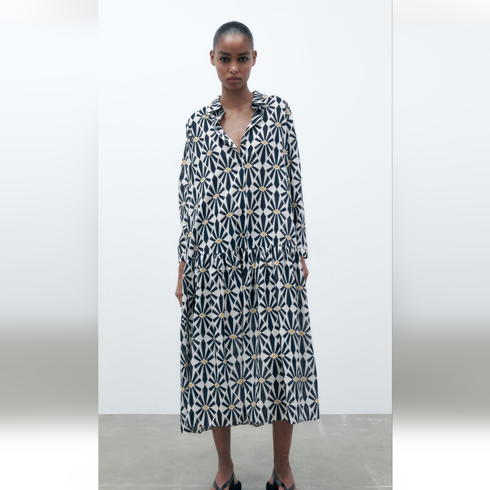 Zara Long Print Dress